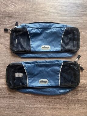 Blue Mesh Travel Organizer Pouches (Set of 2)